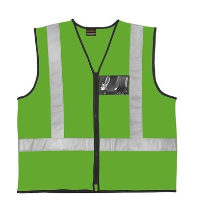 Reflective Vest with Zip & ID Slot | Lime