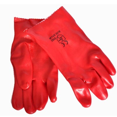 Glove | PVC | Open Cuff | 40mm | Red