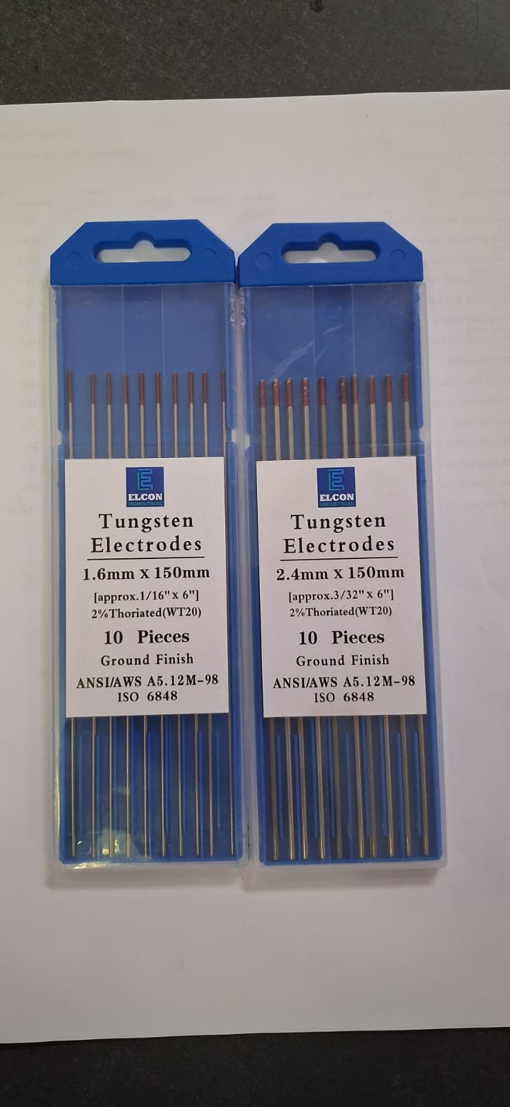 Tungsten Electrodes | Thoriated Red Tip | 2% | 1.6 x 150mm PER STICK